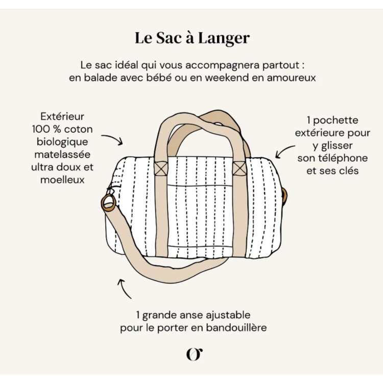 Grand sac à langer matelassé