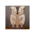 Puzzle déco Hibou en bois naturel