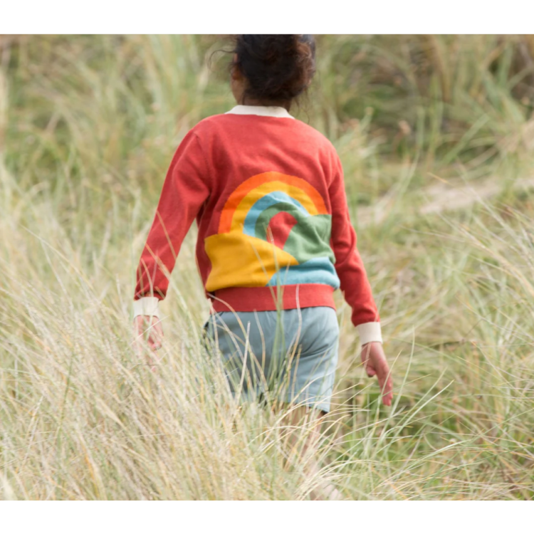 Cardigan en tricot enfant arc-en-ciel