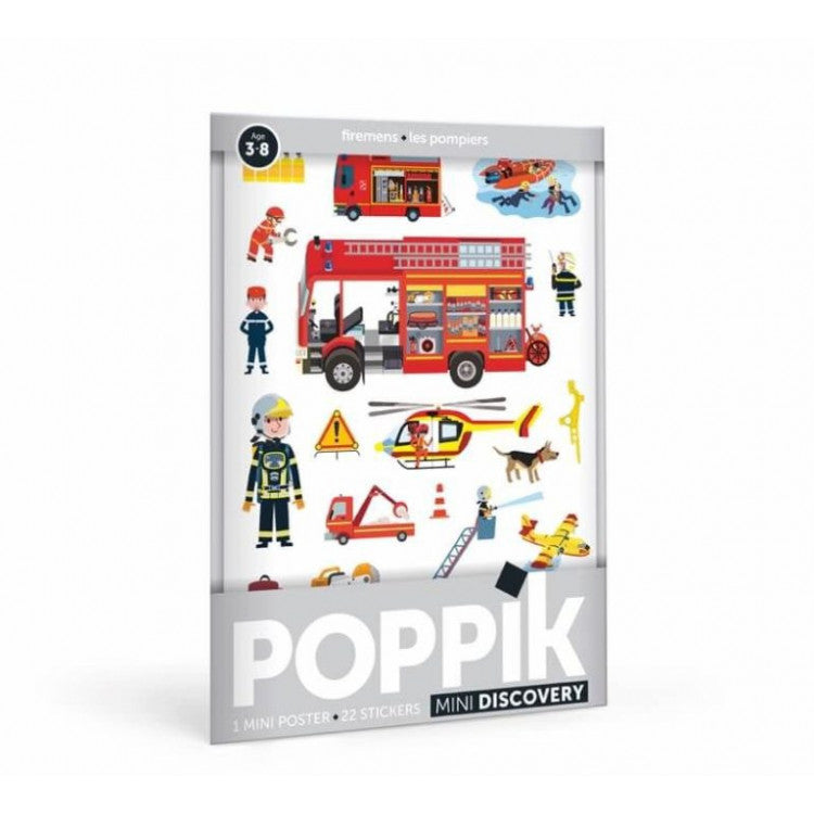 Mini poster 22 stickers - Les Pompiers
