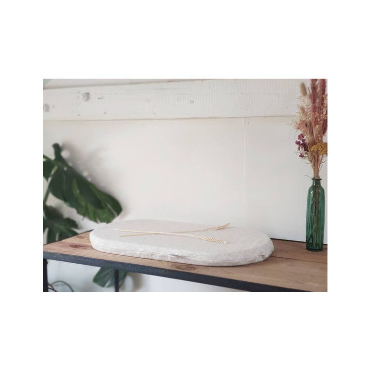 Couffin paille fait main et matelas coton