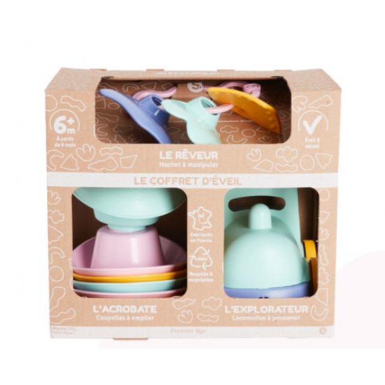 Coffret cadeau de 3 jouets d'éveil