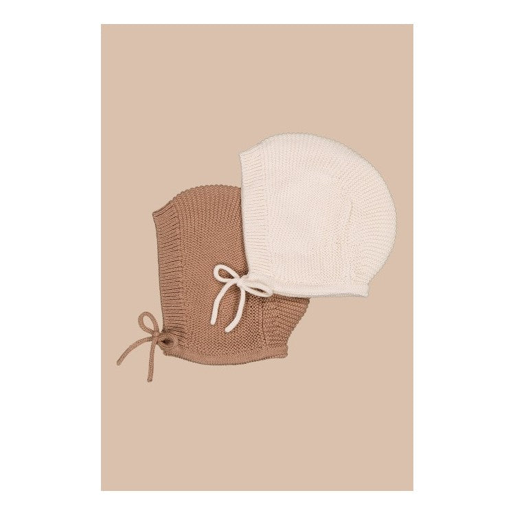 Béguin en maille de coton et laine
