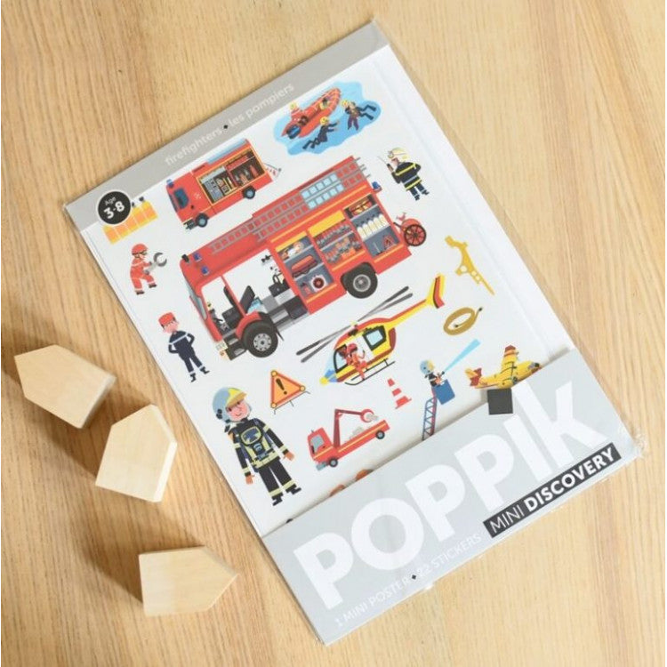 Mini poster 22 stickers - Les Pompiers