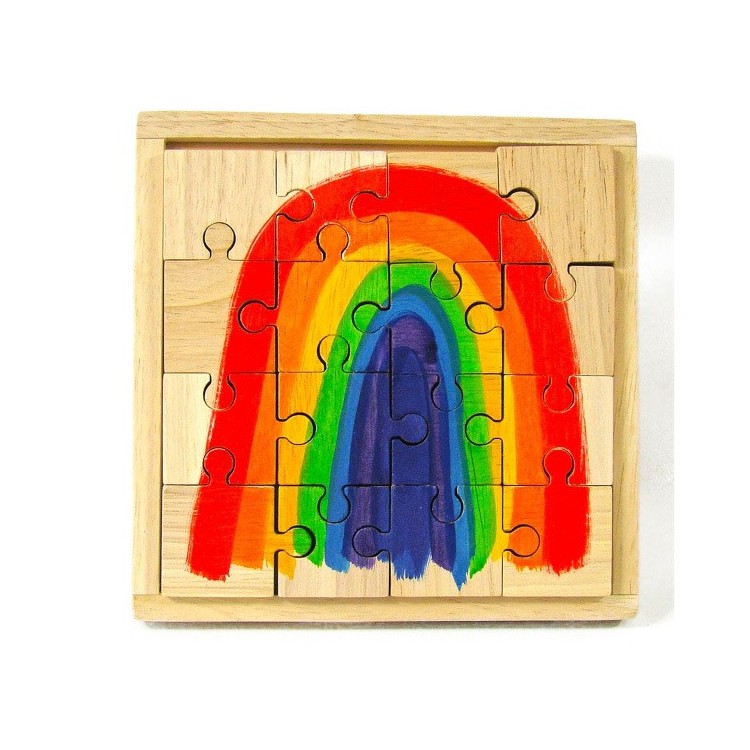 Puzzle bois arc-en-ciel 16 pièces
