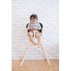 Chaise haute ajustable en bois d'h&eacute;v&eacute;a